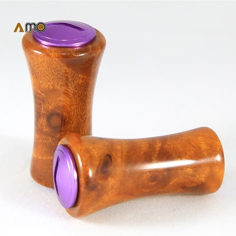 DIY AMO Light wood grip wood knob for AB U Fishing Wheel handle knob for DAI WA/SHI MANO wheel 2PCS Each Set ► Photo 1/5