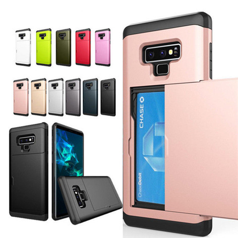 For Samsung Galaxy Note 9 10 Plus Case Slide Armor Wallet Card Slots Holder Cover For Samsung S10 Plus S8 S9 Plus S10 Lite 2016 ► Photo 1/6