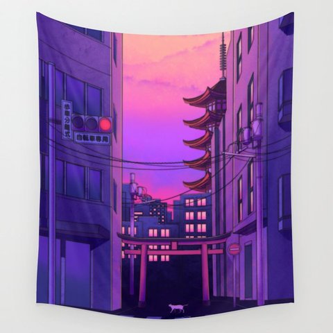 Tokyo Tapestry Home Decor Wall Tapestry Bedroom Anime Tapestry Wall Hanging Picnic Mat Yoga Mat ► Photo 1/2