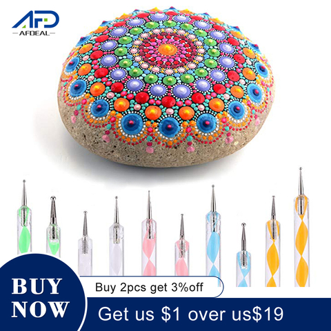 Mandala Dotting Tools Set Rock Painting Kit Nail Art Craft Pens