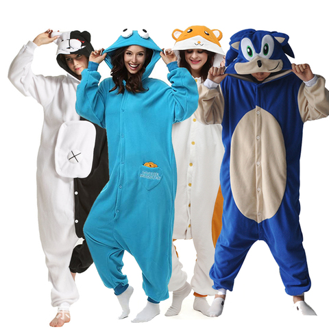 Women Pajamas Onesies For Adults Men Cartoon Kigurumi Winter Sleepwear Animal Cosplay Costume Fleece Bodysuit One-Piece Pijama ► Photo 1/6