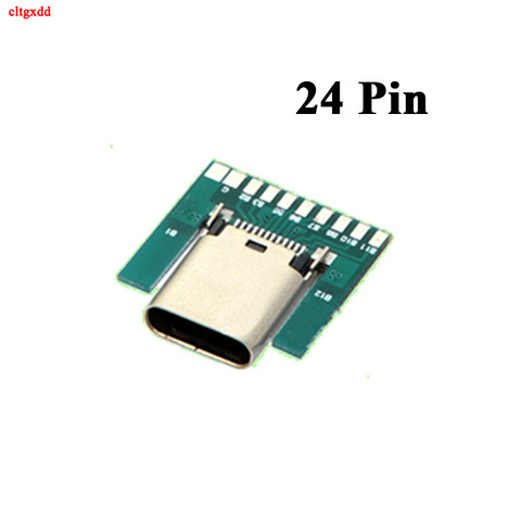 cltgxdd 1pcs USB 3.1 C Type Female Plug 24Pin with PCB board Test Male Data Connector to solder wire & cable ► Photo 1/1