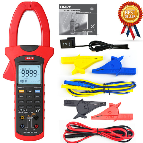 UNI-T UT243 Power and Harmonics Clamp Meter; True RMS Clamp Power Meter, Data Storage, USB Data Transfer / LCD Backlight ► Photo 1/6