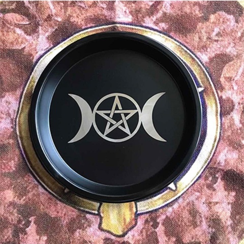 Astrology Pentagram Candlestick table altar plate Triquetra Divination Wicca  ceremony Accessories ► Photo 1/6