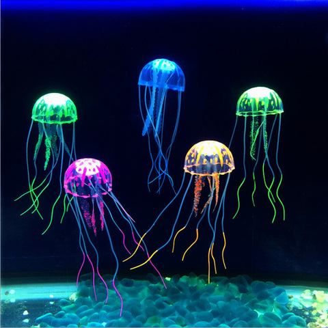 6 Colors Artificial Aquarium Jellyfish Ornament Decor Glowing Effect Fish Tank Decoration Aquatic Pet Supplies Home Accessories ► Photo 1/6