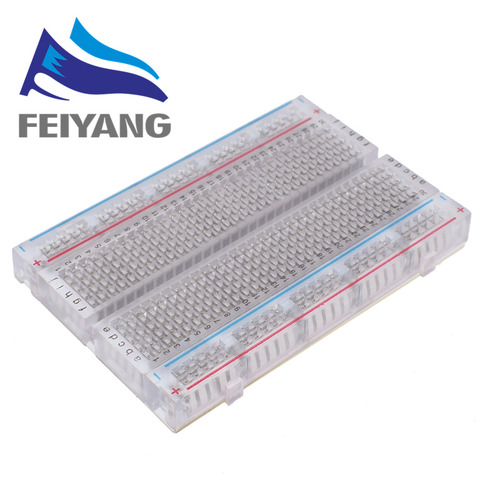 1pcs Quality mini bread board / breadboard 8.5CM x 5.5CM 400 holes Transparent/White DIY ► Photo 1/2