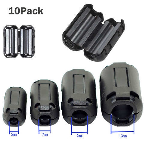 10Pcs Black Clip On Clamp RFI EMI Noise Core Filters Ferrite Core For 5mm 7mm 9mm 13mm Cable Connector Filters Holder #103 ► Photo 1/6