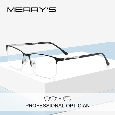 MERRYS DESIGN Men Fashion Prescription Half Frames Optical Glasses Square Myopia Eye glasses Male Business Style S2168PG ► Photo 1/6