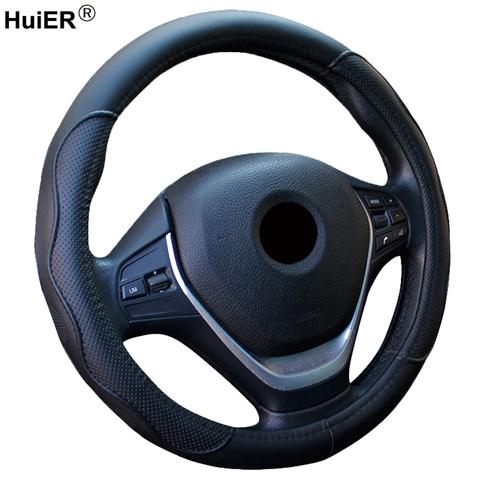 HuiER Auto Car Steering-wheel Cover High Steering Cover 5 Colors Anti-slip For 38CM/15