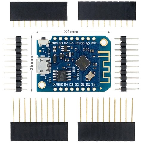 For Wemos D1 Mini V3.0.0 WIFI Internet of Things Development Board Based ESP8266 CH340 CH340G For Arduino Nodemcu V2 MicroPython ► Photo 1/6