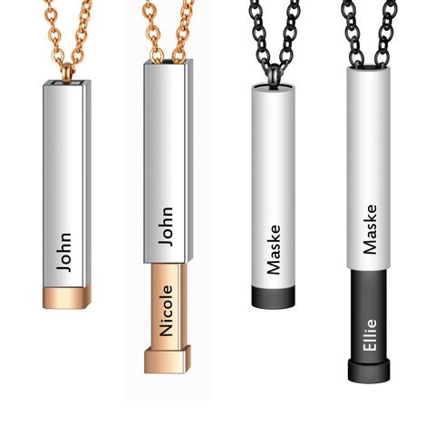Custom Name Hidden Pendants For Women Personalized Mixed Color Stainless Steel Bar Necklace Engraved lover Valentines Gifts ► Photo 1/6