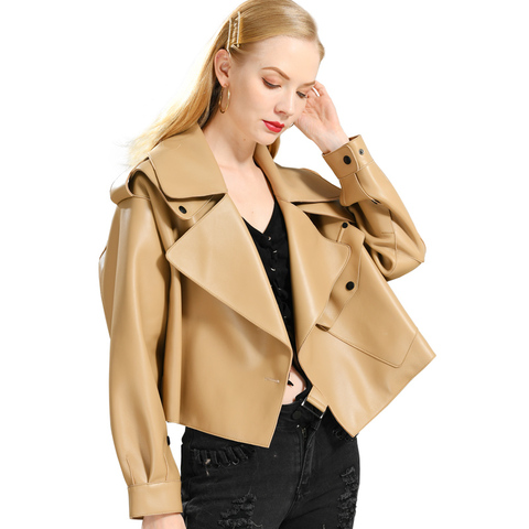Genuine Leather Jacket women real sheepshin leather coat 2022 spring new fashion real leather jacket ► Photo 1/6