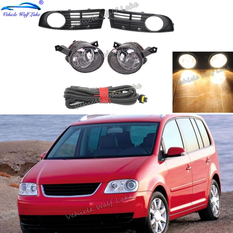 For VW Touran 2002 2003 2004 2005 2006 Car-styling Front Bumper Fog Lamp Fog Light Wire Harness Fog Lamp Grille Cover ► Photo 1/6