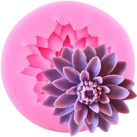 3D Lotus chrysanthemum Flowers Wedding Cake Decorating Tools DIY Baking Fondant Silicone Mold Candle Soap Resin Clay Molds ► Photo 1/6