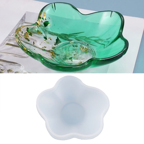 Petal Plate Dish Casting Silicone Mould Crystal Epoxy Resin Mold  DIY Crafts Jewelry Decorations Making Tools ► Photo 1/5