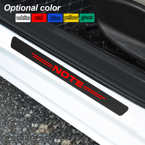4pcs Auto Outer Door Sill Protector Pedal Scuff Plate Carbon fiber stickers for Nissan NOTE E11 E12 Accessories ► Photo 1/6