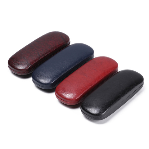 1Pcs Unisex Leather Glasses Case Hard Frame Waterproof Eyeglass Case Portable Reading Glasses Box Solid Spectacle Cases Eyewear ► Photo 1/6