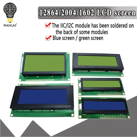 LCD1602 LCD 1602 2004 12864 module Blue Green screen 16x2 20X4 Character LCD Display Module HD44780 Controller blue black light ► Photo 1/6