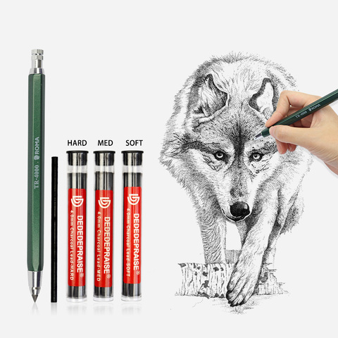 6 Pcs Mechanical Pencil 5.6mm Metal Pencil Automatic Sketch Pencils For  Drawing