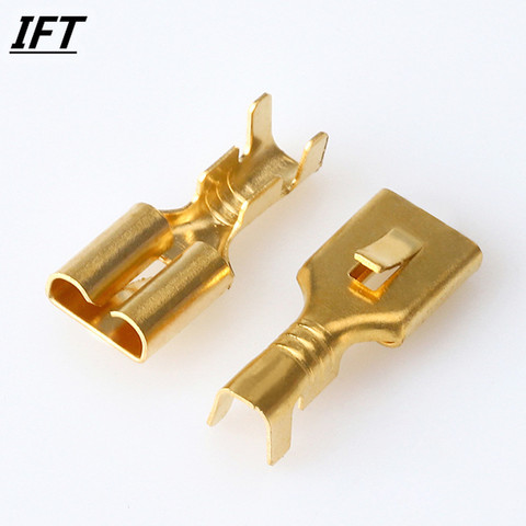 100pcs 6.3 Flat plate barbed plug spring Connector DJ623-E6.3B car relay terminal battery car ► Photo 1/4