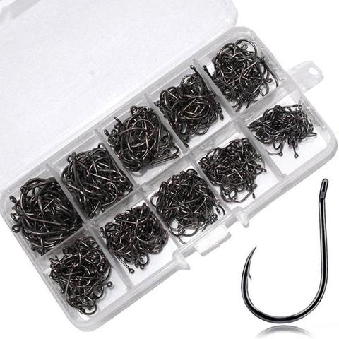 100pcs Fishing Hooks Set Carbon Steel Single Circle Fishhook Fly Fishing Jip Barbed Carp Hooks Sea Tackle Accessories ► Photo 1/6