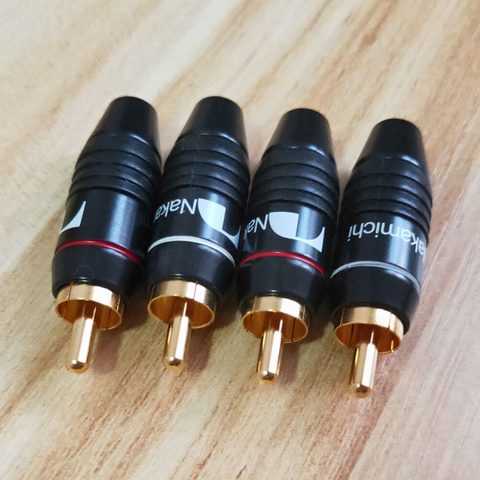 8 pcs 12pcs 24pcs 50 pcs High Quality Nakamichi RCA Plug Solder RCA Adapter 24K Gold Plated Audio Plug ► Photo 1/5