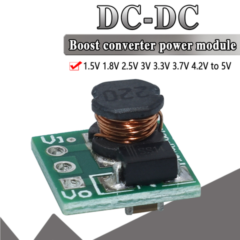WAVGAT 0.9-5V To 5V DC-DC Step-Up Power Module Voltage Boost Converter Board 1.5V 1.8V 2.5V 3V 3.3V 3.7V 4.2V To 5V ► Photo 1/6