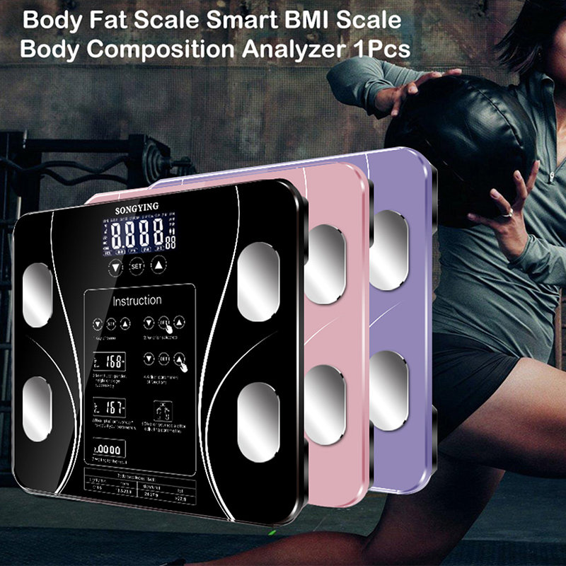 Body Fat BMI Scale Digital Human Weight Scales Floor LCD Display Body Index  Electronic Smart Weighing Scales