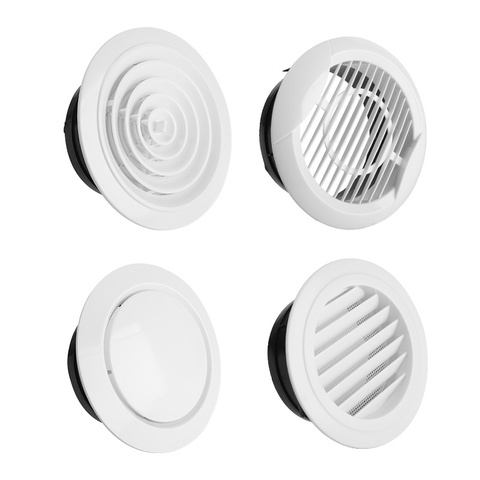 Adjustable air ventilation cover round ducting ceiling wall hole abs air vent grille louver kitchen bath air outlet fresh system ► Photo 1/6