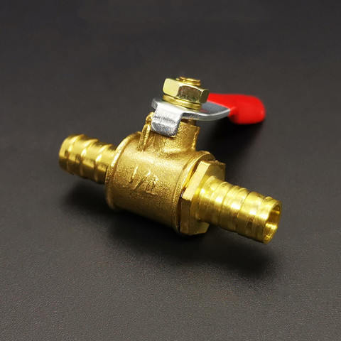 6mm 8mm 10mm 12mm 14mm Hose Barb Brass Equal Two Way Shut Off Ball Valve Pipe Fitting Coupler Connector Adapter ► Photo 1/1