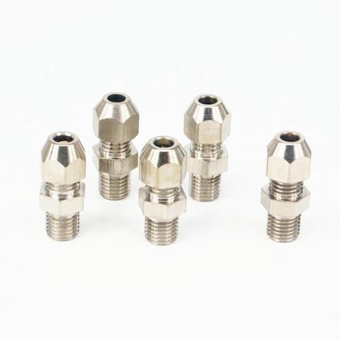 5pcs M10 Metric Male Thread Brass Fit 4mm OD Tube Coupler Adapter Connector Compression fitting For Tubing ► Photo 1/1