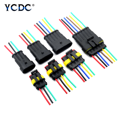 1set AMP 1/2/3/4/5/6 Pin Way Wire harness for Car Motorcycle Waterproof Electrical Auto Connector Male Female Car Plug Connector ► Photo 1/6