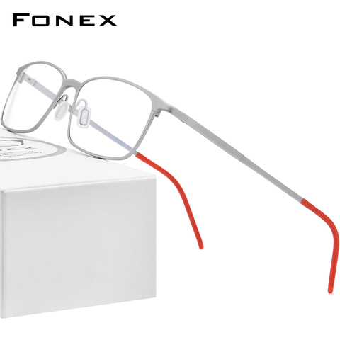 FONEX Pure Titanium Eye Glasses Frames for Men Square Prescription Eyeglasses 2022 New Vintage Optical Korean Eyewear Women 8551 ► Photo 1/6