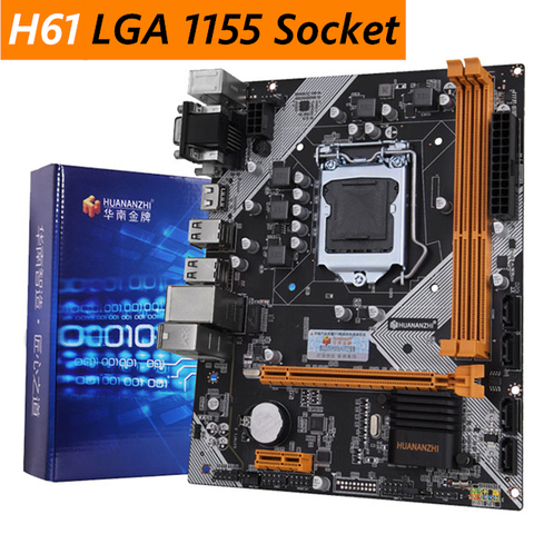 Huananzhi H61 Motherboard LGA 1155 Socket for intel I3 I5 I7 Xeon CPU DDR3 RAM Memory computer mianboard for LGA1155 Slot CPU ► Photo 1/5