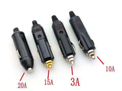 2pcs Car Power Cigarette Plug 3A/10A/15A/20A Fuse Led Charger Cable adapter ► Photo 1/6