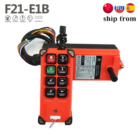 Industrial Wireless f21 e1b Single Speed 8 Buttons F21-E1B Hoist Remote Control (1 Transmitter+1 Receiver) for Crane ► Photo 1/6