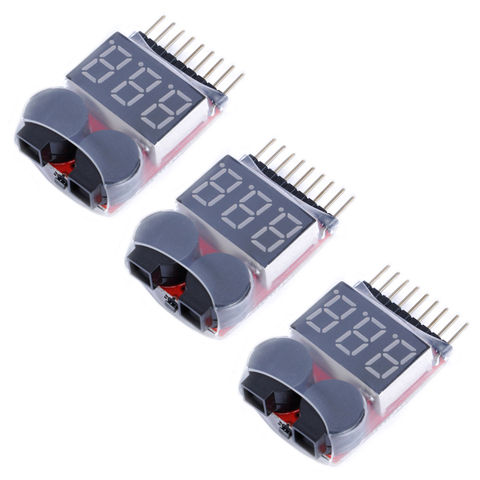 3 pcs RC Car Cell Checker BB ring Lipo battery low voltage alarm Voltage Indicator volt meter monitor buzzer Alarm 1-8S 2.7-3.8V ► Photo 1/6