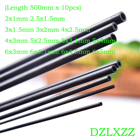 10pcs/lot Length 500mm Carbon Fiber Tube Hollow Rod 2mm/2.5mm/3mm/4mm/5mm/6mm for Quadcopter Multicoptor DIY Model Accessories ► Photo 1/6