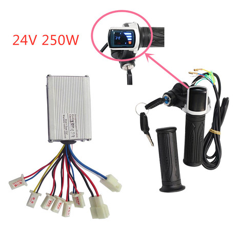 Electric Bike Scooter Accessories Motor Brushed Controller & Throttle Twist Grip 24V 250W For Electric Scooter Bicycle Bike ► Photo 1/6