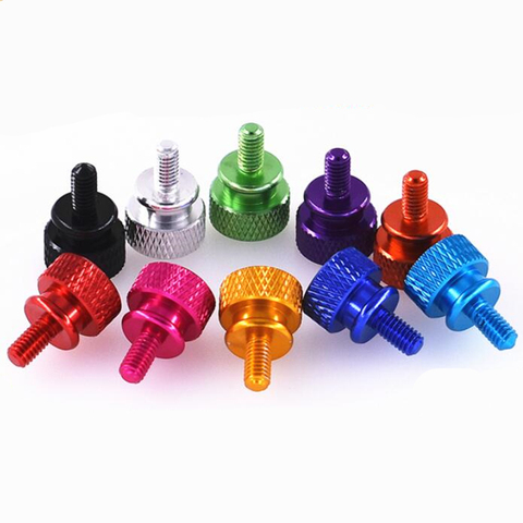 10pcs M3 Aluminum step Thumb hand screw computer case screw Knurled Thumb Screw Twist screws anodized11 colors ► Photo 1/5