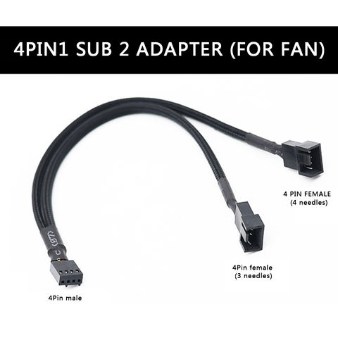 PWM 4pin Fan Extension Splitter Hub Cables Motherboard CPU 4 pin Y Splitter Cable Fan PC Case Fan Extension Adapter ► Photo 1/6