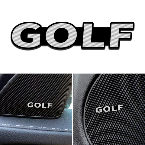 4pcs speaker aluminum 3D sticker horn sound letter stickers for Volkswagen VW GOLF MK6  Golf 6  Golf 7 car styling badge decorat ► Photo 1/5