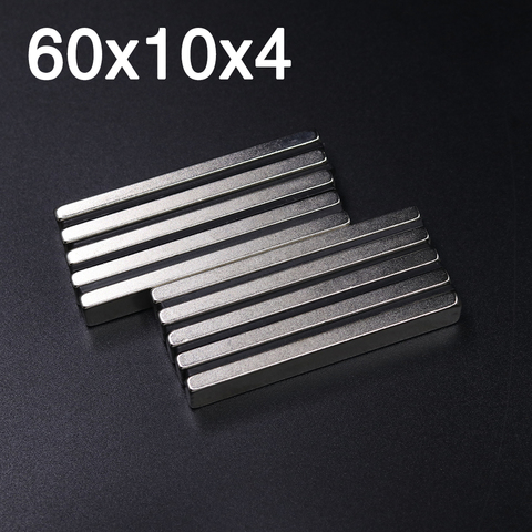 1/2/5/10Pcs 60x10x4 Neodymium Magnet 60mm x 10mm x 4mm N35 NdFeB Block Super Powerful Strong Permanent Magnetic imanes ► Photo 1/6