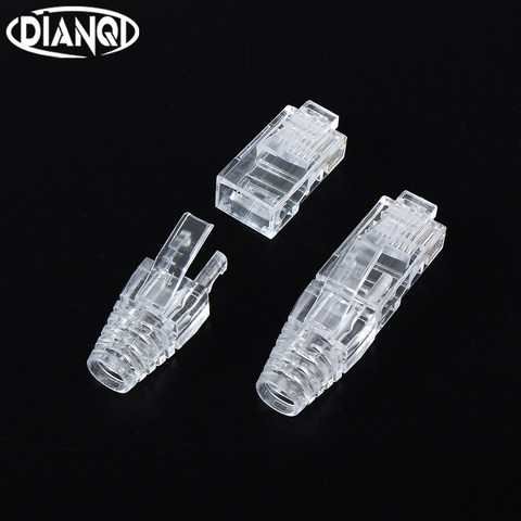 50/100pcs Cat6 RJ45 Connector UTP Cable Ethernet Jack 8P8C Network CAT 6 Modular Plugs With RJ45 Caps ► Photo 1/6