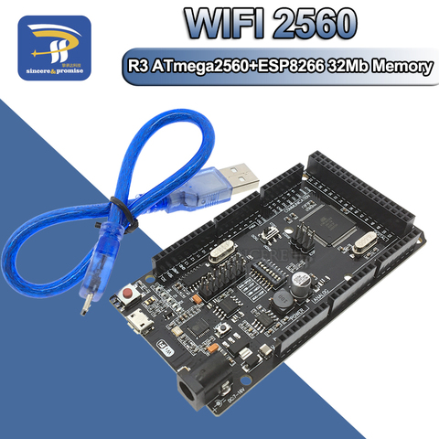 Mega2560 + WiFi R3 ATmega2560+ESP8266 32Mb memory USB-TTL CH340G. Compatible for Arduino Mega NodeMCU For WeMos ESP8266 ► Photo 1/6