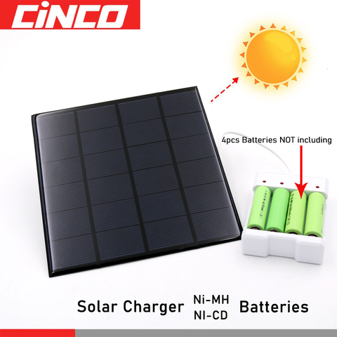 Solar Panel Outdoor Universal Battery Charger DC 5V 1A 1.2V 4 Slot AA/AAA Rechargeable Battery Charger Adapter USB Plug ► Photo 1/6