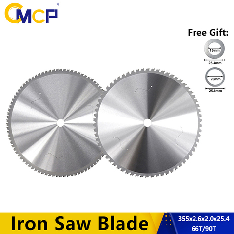 1pc 355x2.6x2.0x25.4mm 66T/90T Iron Saw Blade For Aluminum Iron Steel Metal Carbide Cutting Disc Power Tools Circular Saw Blade ► Photo 1/6