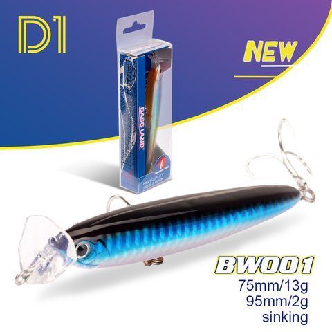 D1 2022 Rocket Bait Sinking Fishing Hot Long Casting Minnow Lures 75mm/13g 95mm/22g Pencil Hard Baits Pike Trout fishing Tackle ► Photo 1/6