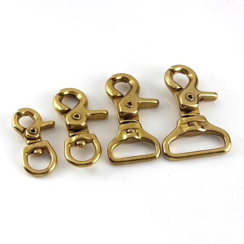 Solid Brass Trigger Clips Swivel Eye Bolt Snap Hook Lobster Clasps for Leather Craft Bag Strap Belt Webbing Pet Dog Rope Leashes ► Photo 1/4