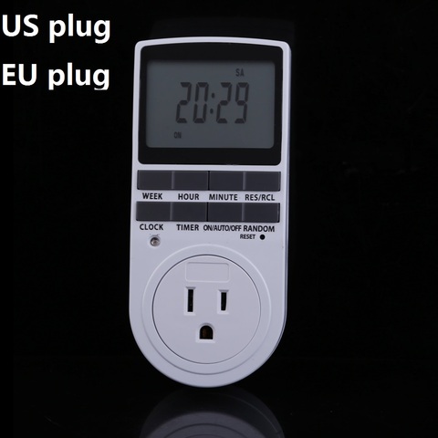 Electronic Digital Timer Switch EU US  Plug Kitchen Timer Outlet 230V 120V 7 Day 12/24 Hour Programmable Timing Socket Dropship ► Photo 1/6